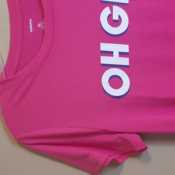 Maternity Tee Shirt Sonoma Brand Vibrant Pink With OH GIRL On Front Size XL - Picture 4 of 13